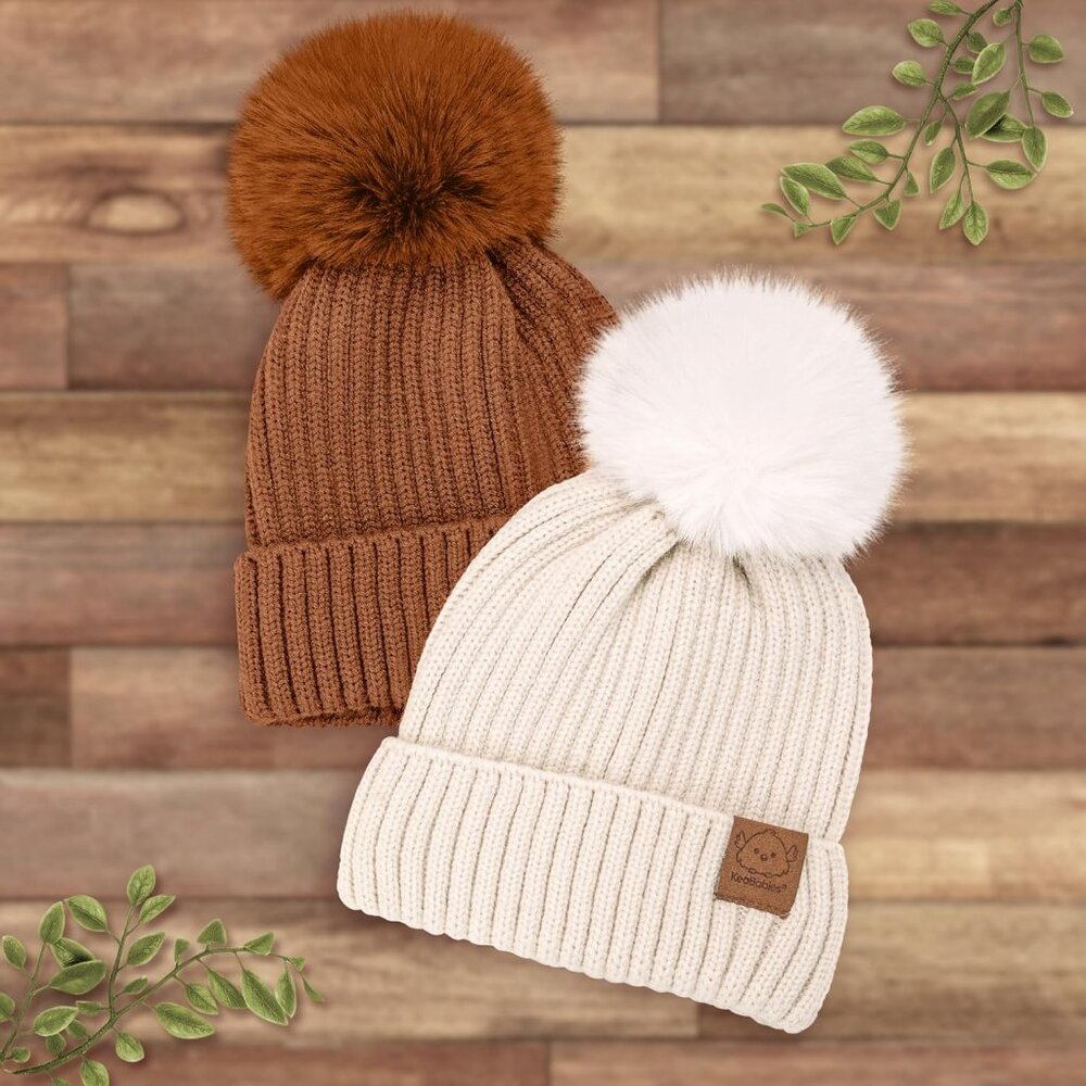 KeaBabies 2-Pack Baby Hats RustToddler, Boys, Girls 6-36 Months (Rust, M) - Picture 9 of 9